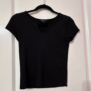 black v-cut shirt
